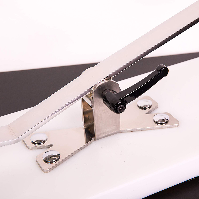 Jamonero Giratorio Basculante Profesional de Acero Inoxidable Blanco -  Incluye Cuchillo de Corte Gran Precisión y Chaira afiladora– Elegante Diseño