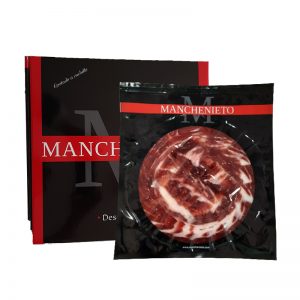Caja de 12 sobres de 250 gramos de tacos de Jamón Manchenieto